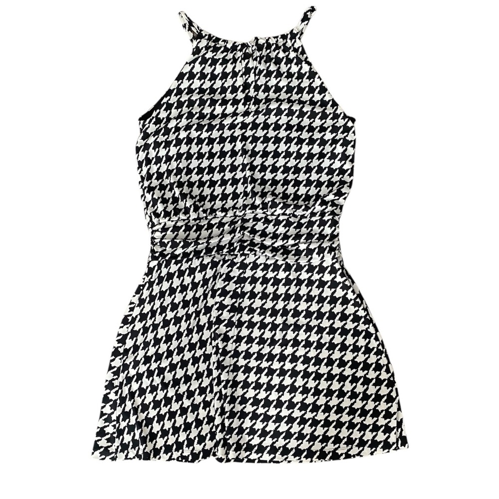 Stylish Black and White Houndstooth Dress